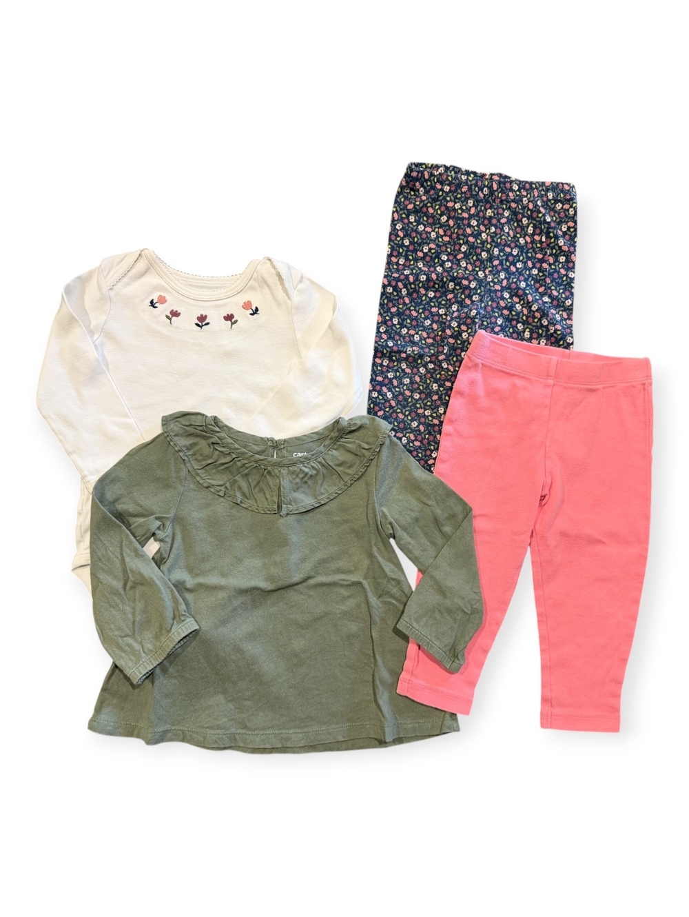 Carter's Baby Girls 18M Clothing Set - 2 Long Sleeve Tops and 2 Leggings